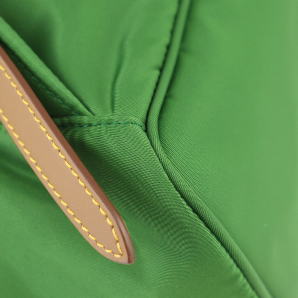 Prada Logo Backpack Plate Triangular Leather Gree… - image 5